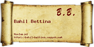 Bahil Bettina névjegykártya